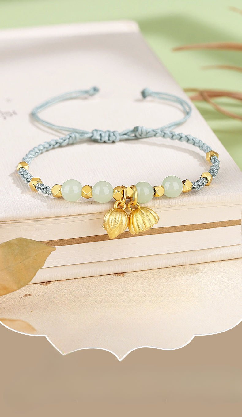 Jade Bracelets for Sale - Hetian Jade, 925 Silver, Lotus, Broken Silver, Two Lifetimes of Joy | STAR8S