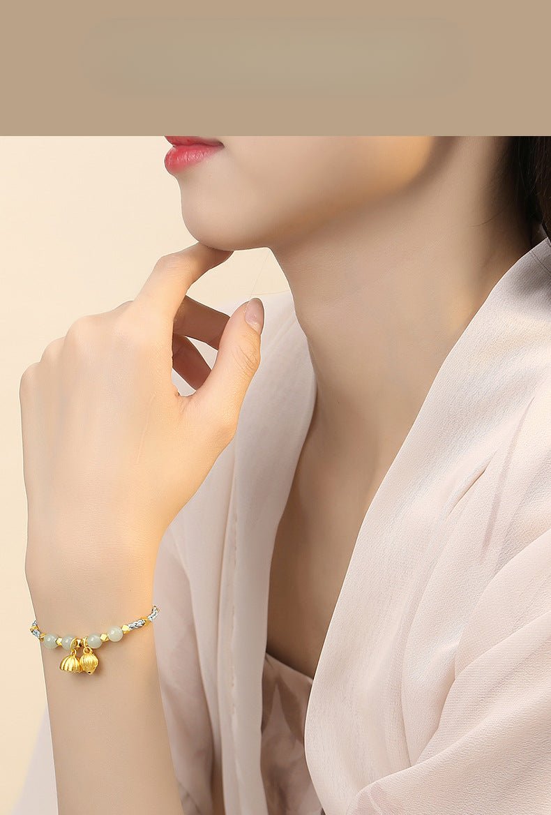 Jade Bracelets for Sale - Hetian Jade, 925 Silver, Lotus, Broken Silver, Two Lifetimes of Joy | STAR8S