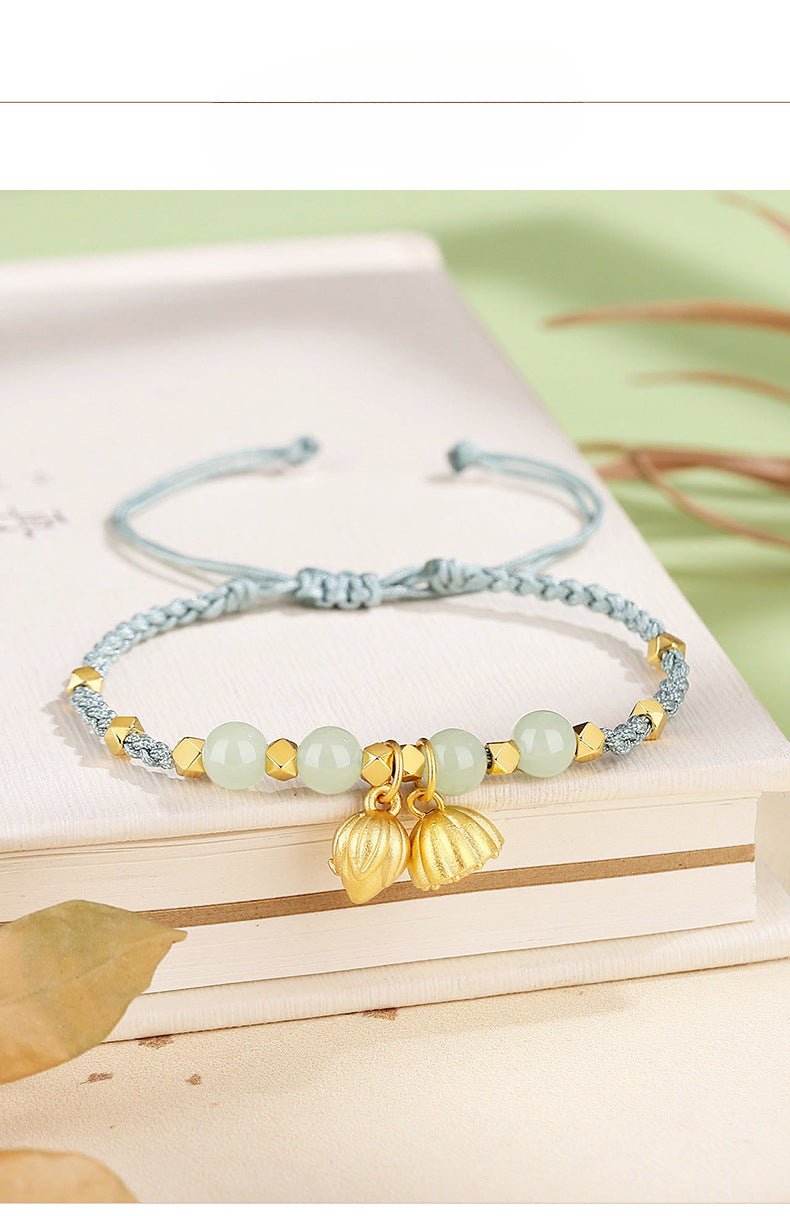 Jade Bracelets for Sale - Hetian Jade, 925 Silver, Lotus, Broken Silver, Two Lifetimes of Joy | STAR8S