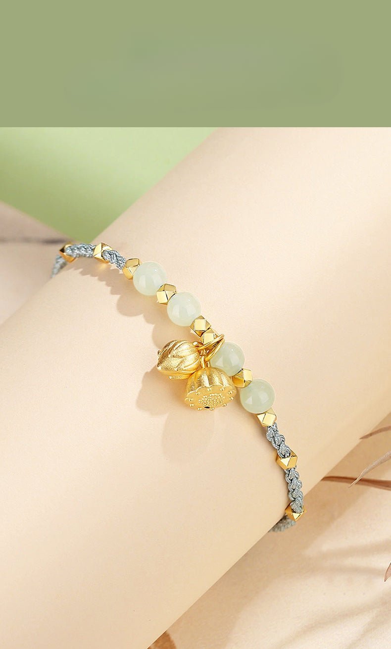 Jade Bracelets for Sale - Hetian Jade, 925 Silver, Lotus, Broken Silver, Two Lifetimes of Joy | STAR8S