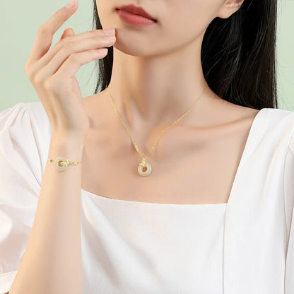 Jade Butterfly Necklace - 925 Silver Hetian Safety Disc Butterfly | STAR8S