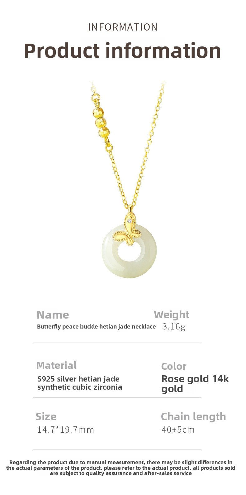 Jade Butterfly Necklace - 925 Silver Hetian Safety Disc Butterfly | STAR8S