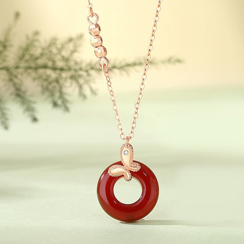 Jade Butterfly Necklace - 925 Silver Hetian Safety Disc Butterfly | STAR8S