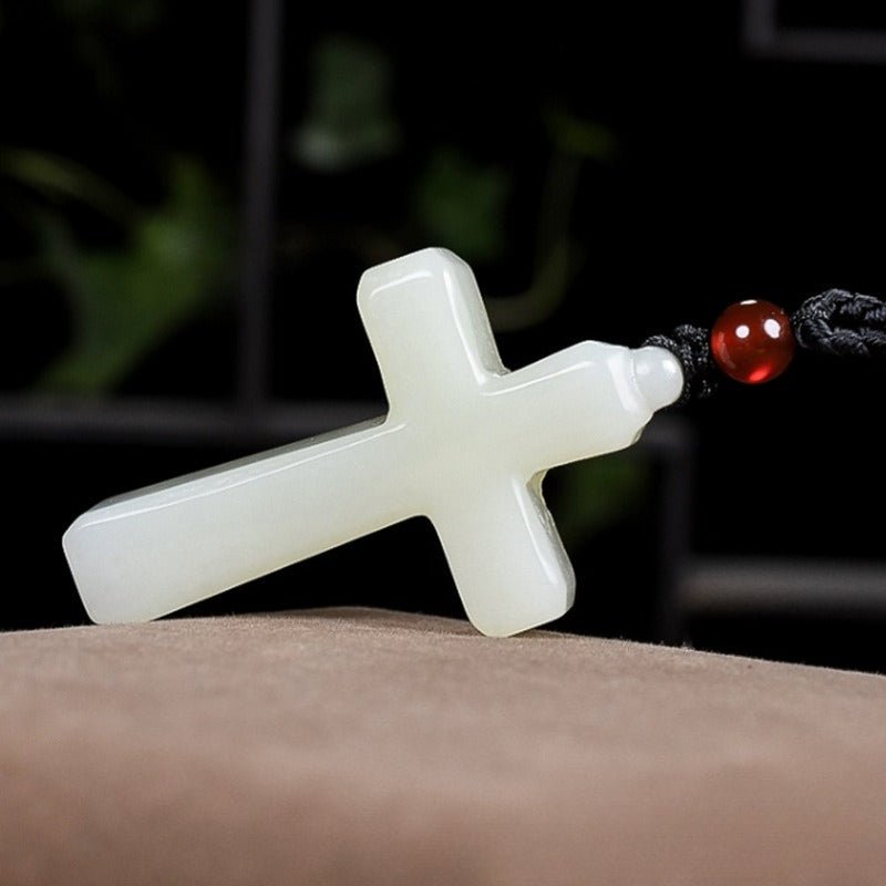 Jade Cross Necklace - Hetian Jade Pendant for Men & Women | Authentic Jade Cross Pendant ✝️💚 - STAR8S