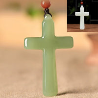 Jade Cross Necklace - Hetian Jade Pendant for Men & Women | Authentic Jade Cross Pendant ✝️💚 - STAR8S