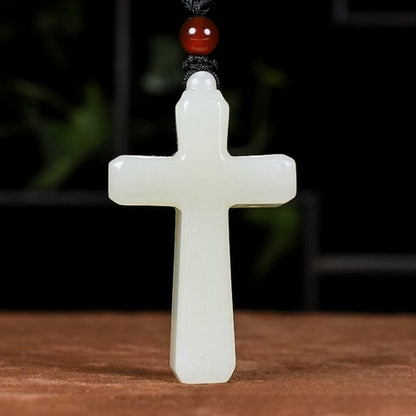 Jade Cross Necklace - Hetian Jade Pendant for Men & Women | Authentic Jade Cross Pendant ✝️💚 - STAR8S