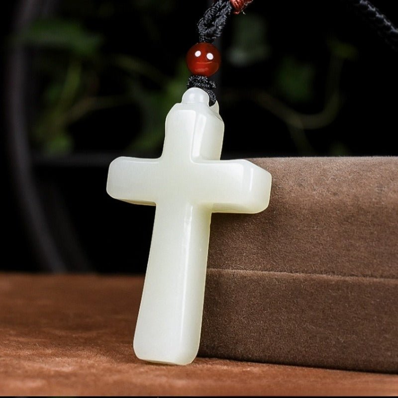 jade cross necklace - hetian jade pendant for men & women | authentic jade cross pendant ✝️💚 - star8s