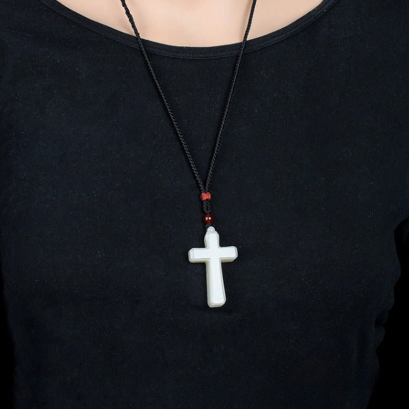 jade cross necklace - hetian jade pendant for men & women | authentic jade cross pendant ✝️💚 - star8s