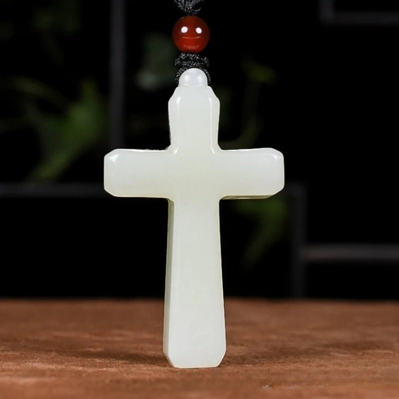 jade cross necklace - hetian jade pendant for men & women | authentic jade cross pendant ✝️💚 - star8s