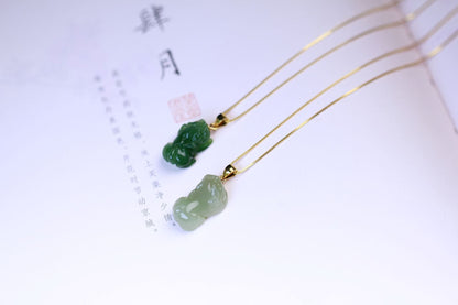 Jade Cross Necklace with Heitian Pixiu Charm - Sterling Silver Unisex | STAR8S