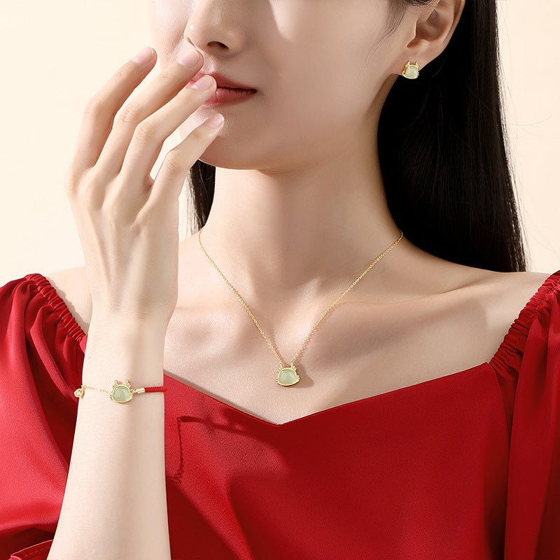 Jade Dragon Necklaces - 925 Silver Hetian Money - Drawing Dragon | STAR8S