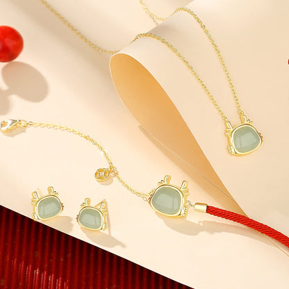 Jade Dragon Necklaces - 925 Silver Hetian Money - Drawing Dragon | STAR8S