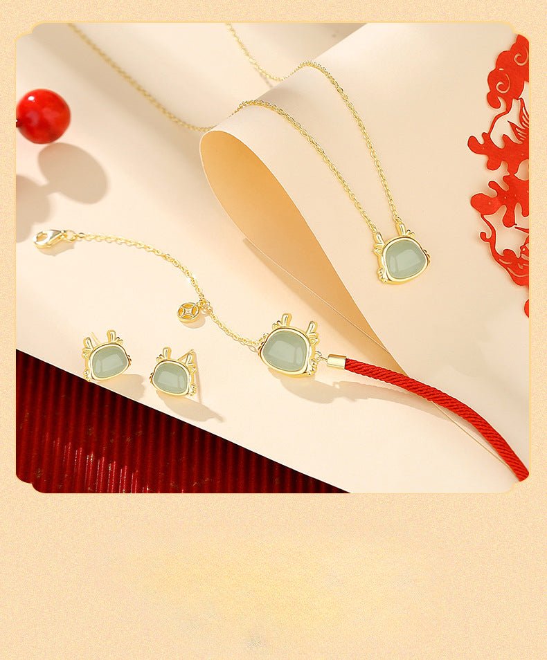 Jade Dragon Necklaces - 925 Silver Hetian Money - Drawing Dragon | STAR8S