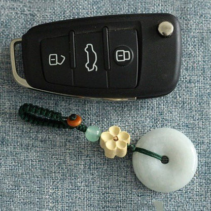 🌿 Jade Keychain - Ping An Kou Pendant for Men and Women, Minimalist Phone Charm & Keyring Accessory 🌿 - STAR8S