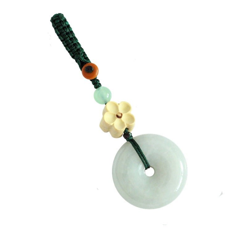 🌿 Jade Keychain - Ping An Kou Pendant for Men and Women, Minimalist Phone Charm & Keyring Accessory 🌿 - STAR8S