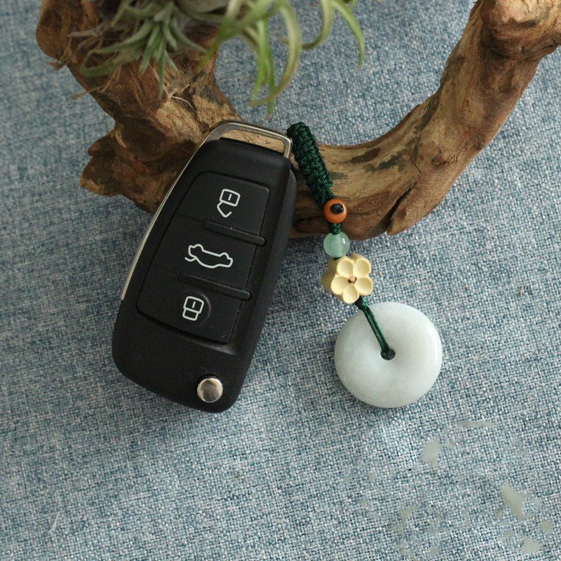 🌿 Jade Keychain - Ping An Kou Pendant for Men and Women, Minimalist Phone Charm & Keyring Accessory 🌿 - STAR8S