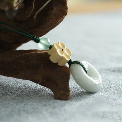 🌿 Jade Keychain - Ping An Kou Pendant for Men and Women, Minimalist Phone Charm & Keyring Accessory 🌿 - STAR8S