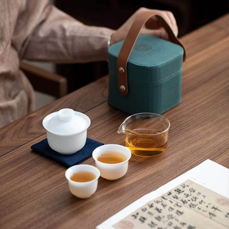 jade like ice travel tea set high end business portable gift kit - star8s