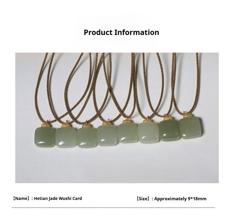 Jade Necklace Pendant | Simple & Elegant Minimalist Design for Men & Women | Natural Hetian Jade Pendant - STAR8S