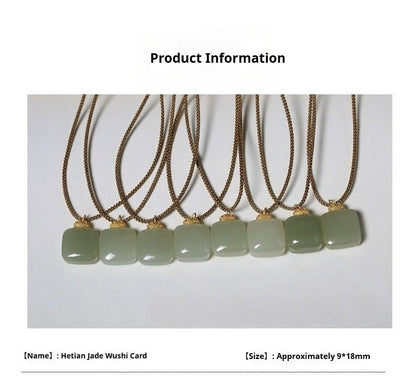 Jade Necklace Pendant | Simple & Elegant Minimalist Design for Men & Women | Natural Hetian Jade Pendant - STAR8S