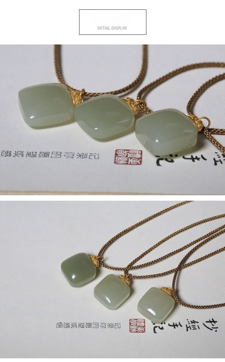 Jade Necklace Pendant | Simple & Elegant Minimalist Design for Men & Women | Natural Hetian Jade Pendant - STAR8S