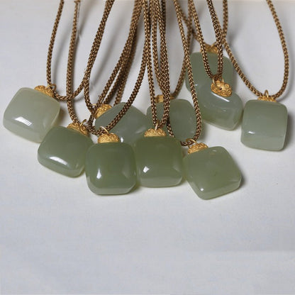 Jade Necklace Pendant | Simple & Elegant Minimalist Design for Men & Women | Natural Hetian Jade Pendant - STAR8S