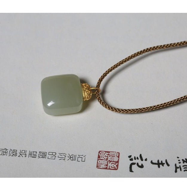 Jade Necklace Pendant | Simple & Elegant Minimalist Design for Men & Women | Natural Hetian Jade Pendant - STAR8S