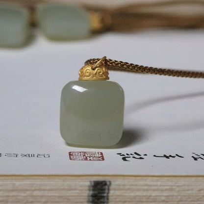 Jade Necklace Pendant | Simple & Elegant Minimalist Design for Men & Women | Natural Hetian Jade Pendant - STAR8S