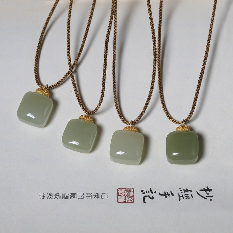 jade necklace pendant | simple & elegant minimalist design for men & women | natural hetian jade pendant - star8s