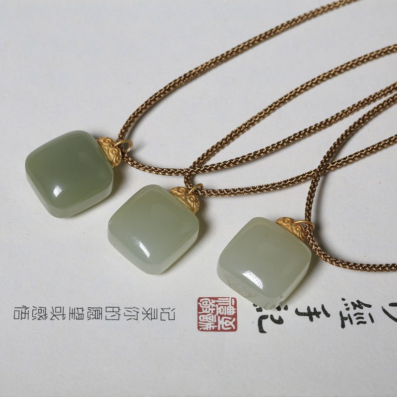 Jade Necklace Pendant | Simple & Elegant Minimalist Design for Men & Women | Natural Hetian Jade Pendant - STAR8S