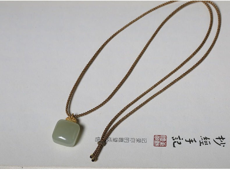 Jade Necklace Pendant | Simple & Elegant Minimalist Design for Men & Women | Natural Hetian Jade Pendant - STAR8S
