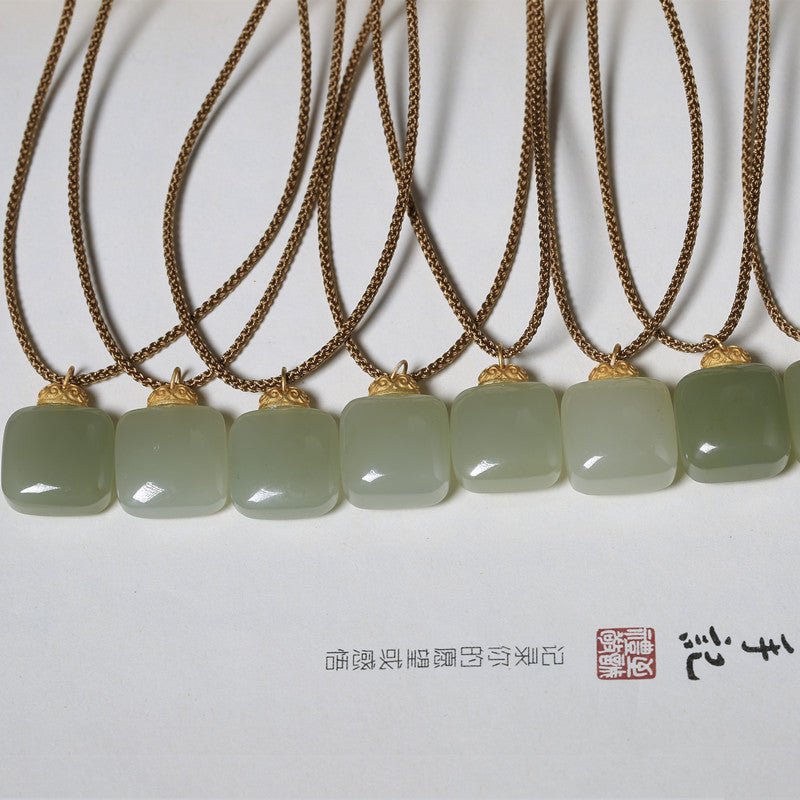 Jade Necklace Pendant | Simple & Elegant Minimalist Design for Men & Women | Natural Hetian Jade Pendant - STAR8S