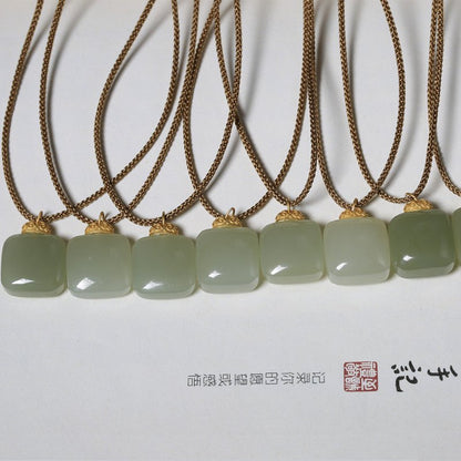 Jade Necklace Pendant | Simple & Elegant Minimalist Design for Men & Women | Natural Hetian Jade Pendant - STAR8S