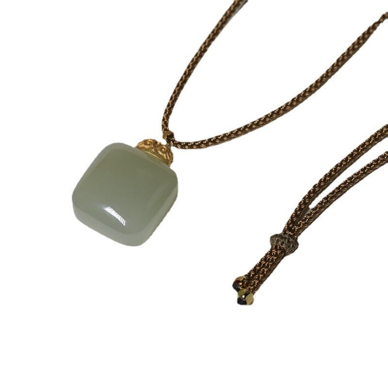jade necklace pendant | simple & elegant minimalist design for men & women | natural hetian jade pendant - star8s