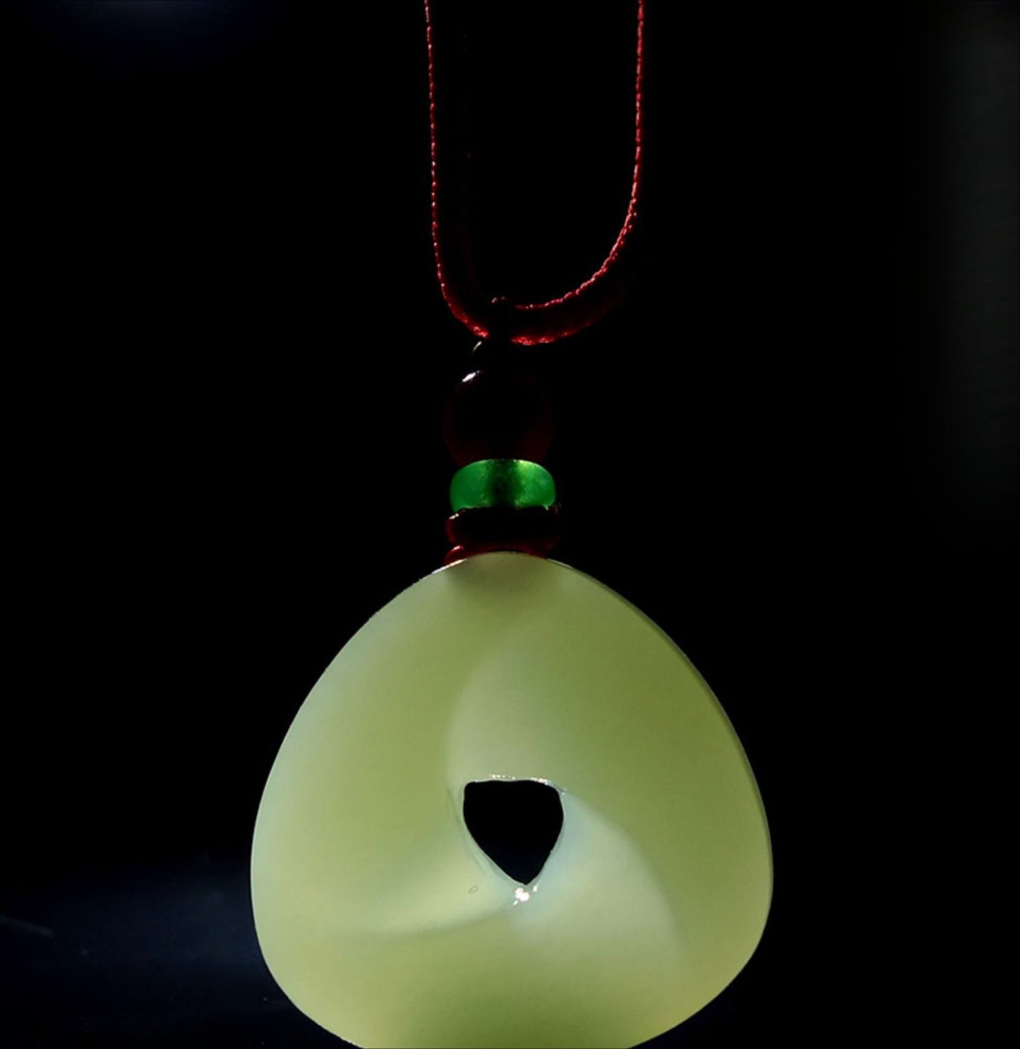 jade necklace - triangular hetian jade amulet pendant with colorful beads for good fortune and peace - star8s
