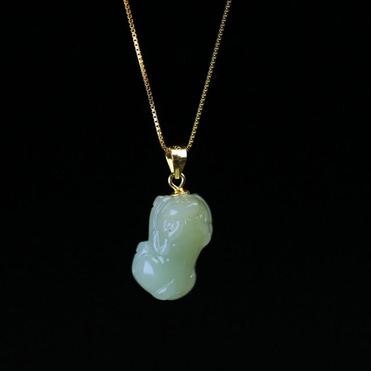 jade necklace with heitian pixiu charm - sterling silver unisex | star8s - star8s