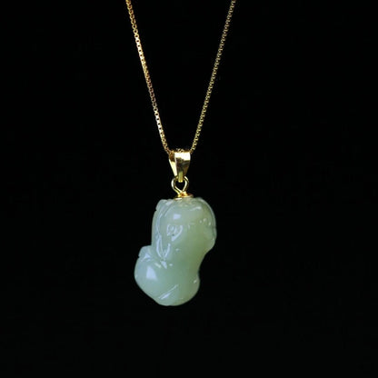 Jade Necklace with Heitian Pixiu Charm - Sterling Silver Unisex | STAR8S - STAR8S