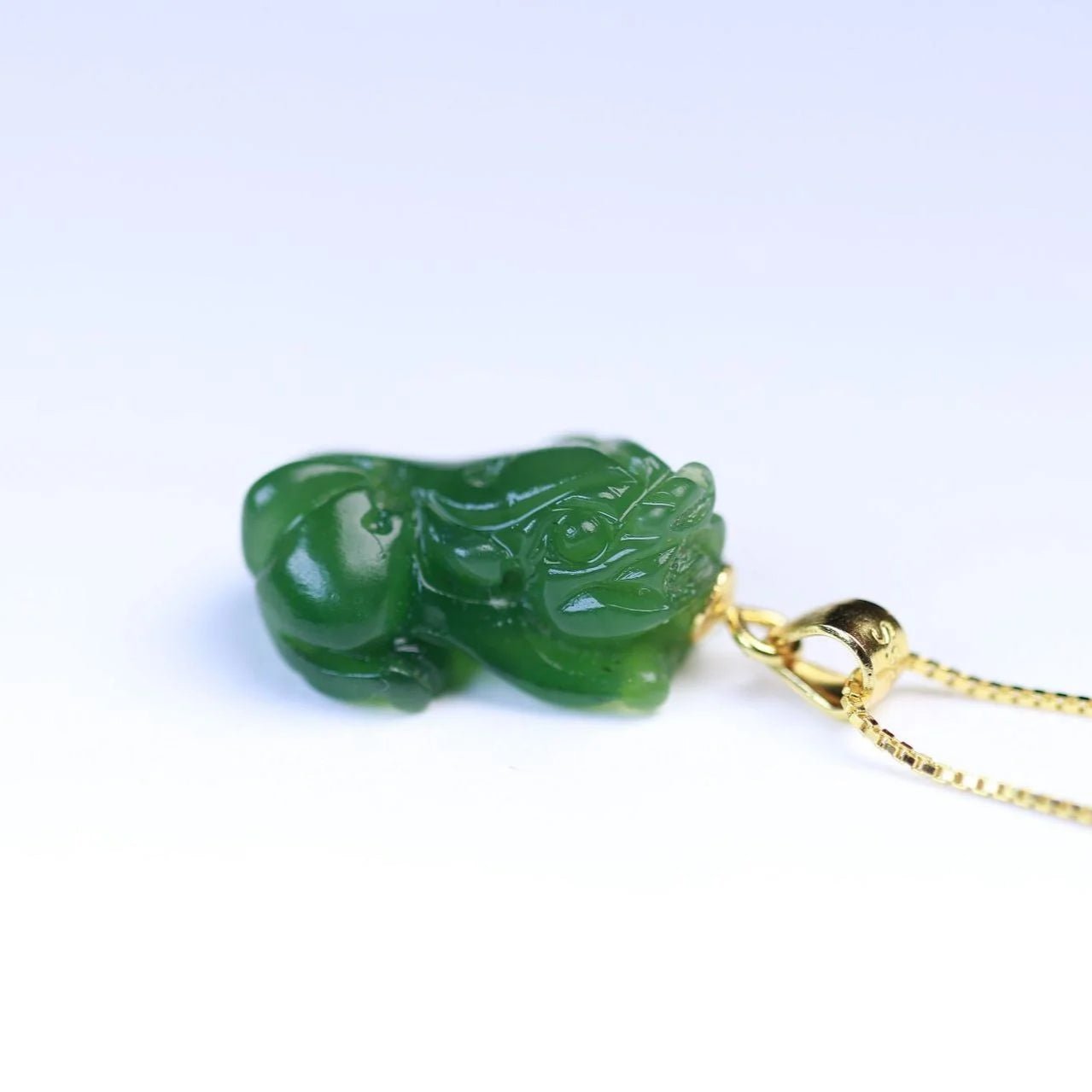 jade necklace with heitian pixiu charm - sterling silver unisex | star8s - star8s