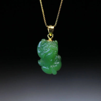Jade Necklace with Heitian Pixiu Charm - Sterling Silver Unisex | STAR8S - STAR8S