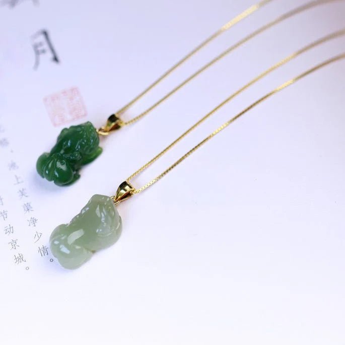 Jade Necklace with Heitian Pixiu Charm - Sterling Silver Unisex | STAR8S - STAR8S