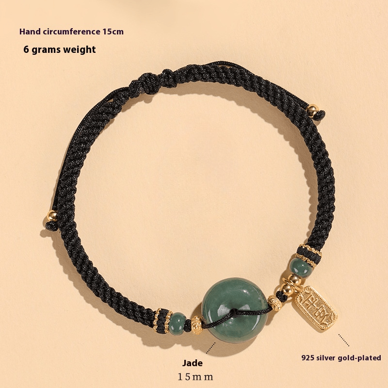 jade peaceful disc bracelet handmade adjustable red string bracelet | spiritual gift for men and women - star8s