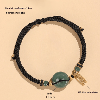 Jade Peaceful Disc Bracelet Handmade Adjustable Red String Bracelet | Spiritual Gift for Men and Women - STAR8S