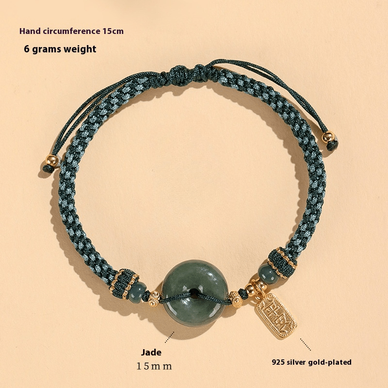 Jade Peaceful Disc Bracelet Handmade Adjustable Red String Bracelet | Spiritual Gift for Men and Women - STAR8S