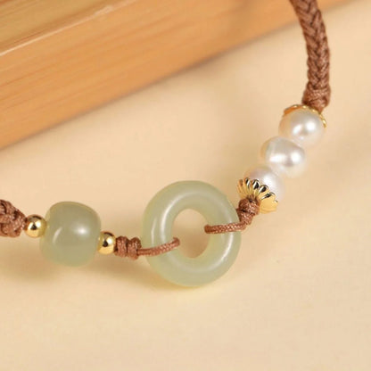 Jade Safety Knot red String Bracelet‌ - Hetian Pearl Friend Gift | STAR8S - STAR8S