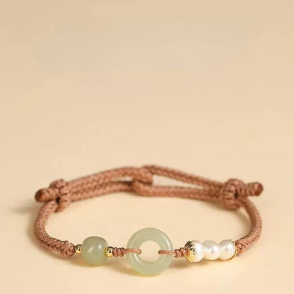 Jade Safety Knot red String Bracelet‌ - Hetian Pearl Friend Gift | STAR8S - STAR8S