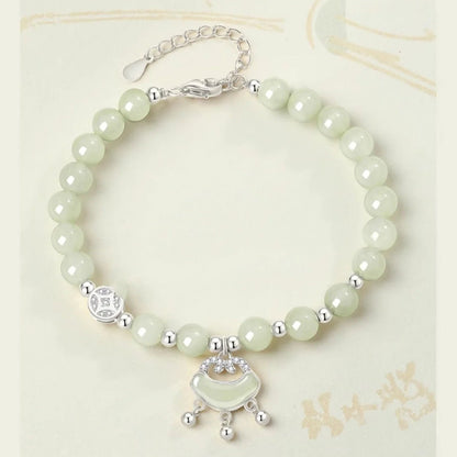 Jade Stone Bracelet - Hetian Jade, 925 Silver, Longevity Lock, Ruyi, Coin | STAR8S - STAR8S