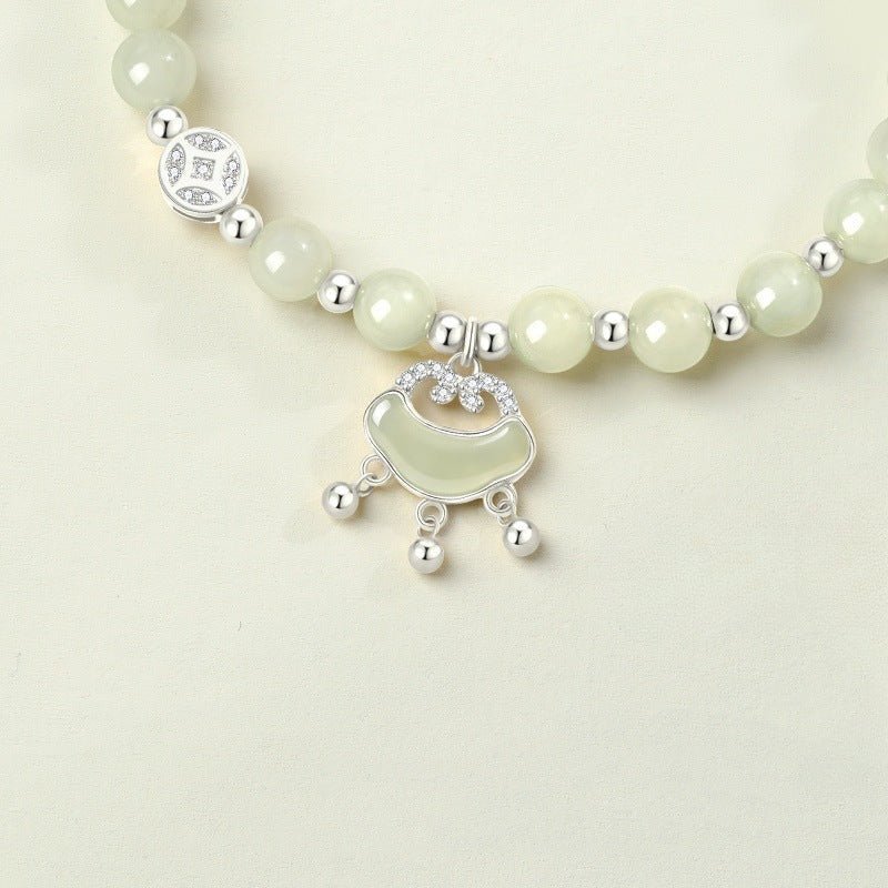 Jade Stone Bracelet - Hetian Jade, 925 Silver, Longevity Lock, Ruyi, Coin | STAR8S - STAR8S