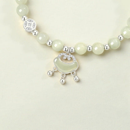 Jade Stone Bracelet - Hetian Jade, 925 Silver, Longevity Lock, Ruyi, Coin | STAR8S - STAR8S