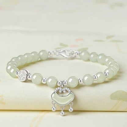 Jade Stone Bracelet - Hetian Jade, 925 Silver, Longevity Lock, Ruyi, Coin | STAR8S - STAR8S