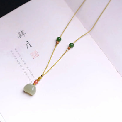 Jade Stone Necklace - Heitian Hanging Lock Pendant for Men & Women‌ | STAR8S - STAR8S